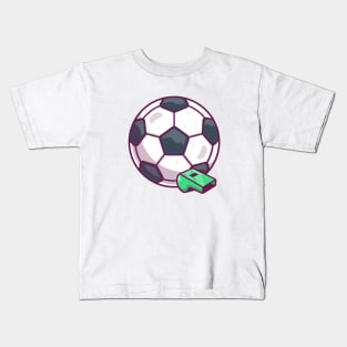 Soccer ball with whistle cartoon Kids T-Shirt